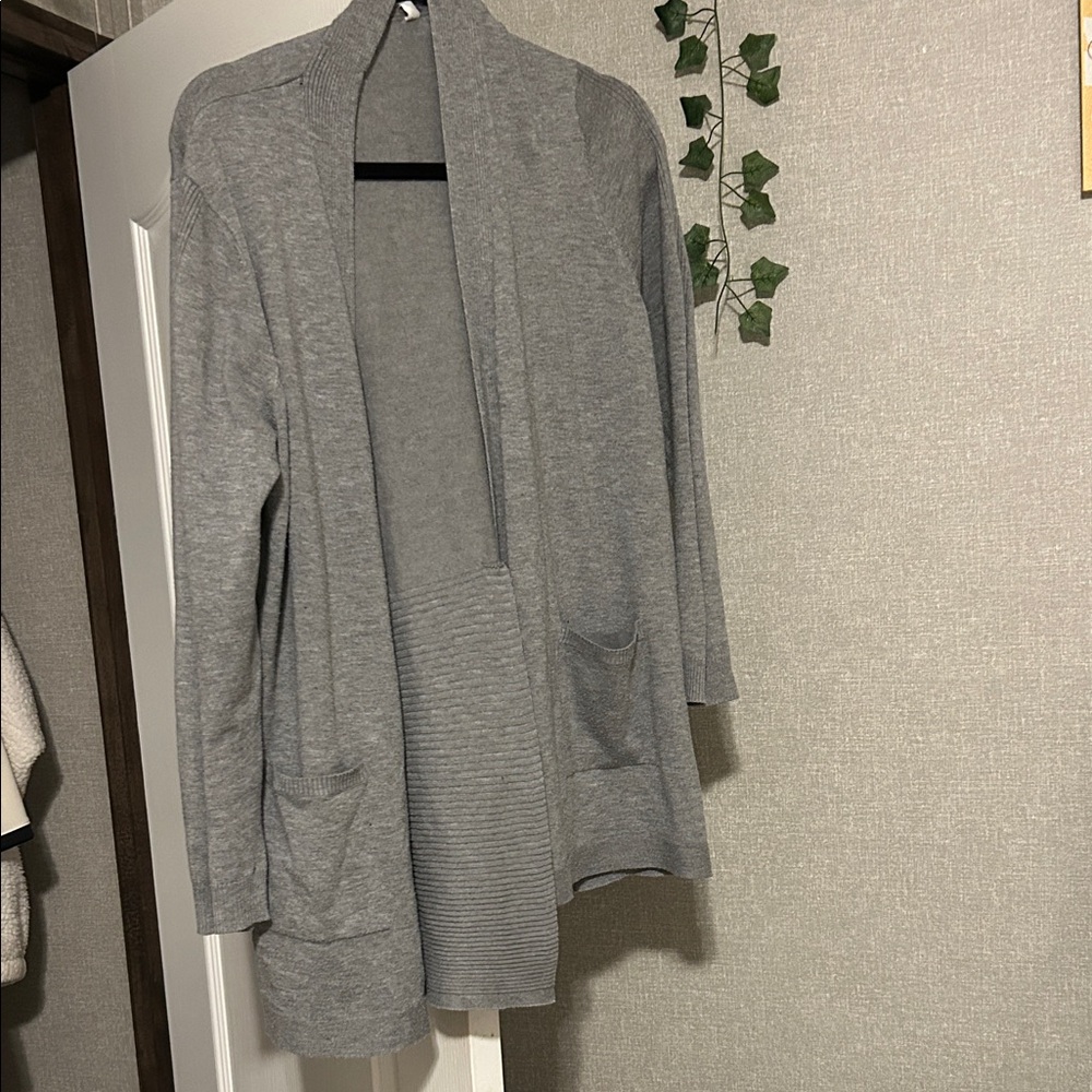 Gray Women's Open Front Cardigan Sweater